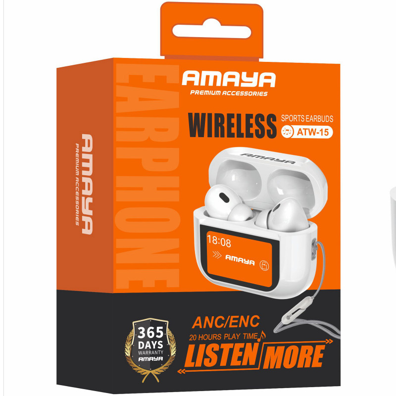 Фото Беспроводные TWS наушники Amaya ATW-15 ANC+ENC (White) на vchehle.ua