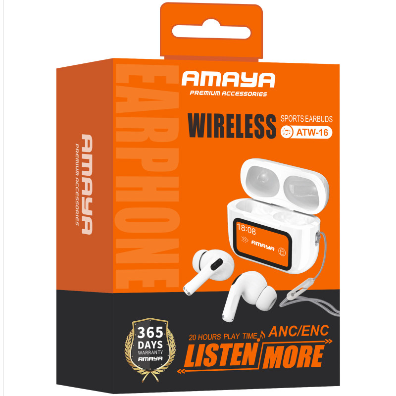 Фото Беспроводные TWS наушники Amaya ATW-16 ANC+ENC (White) в магазине vchehle.ua