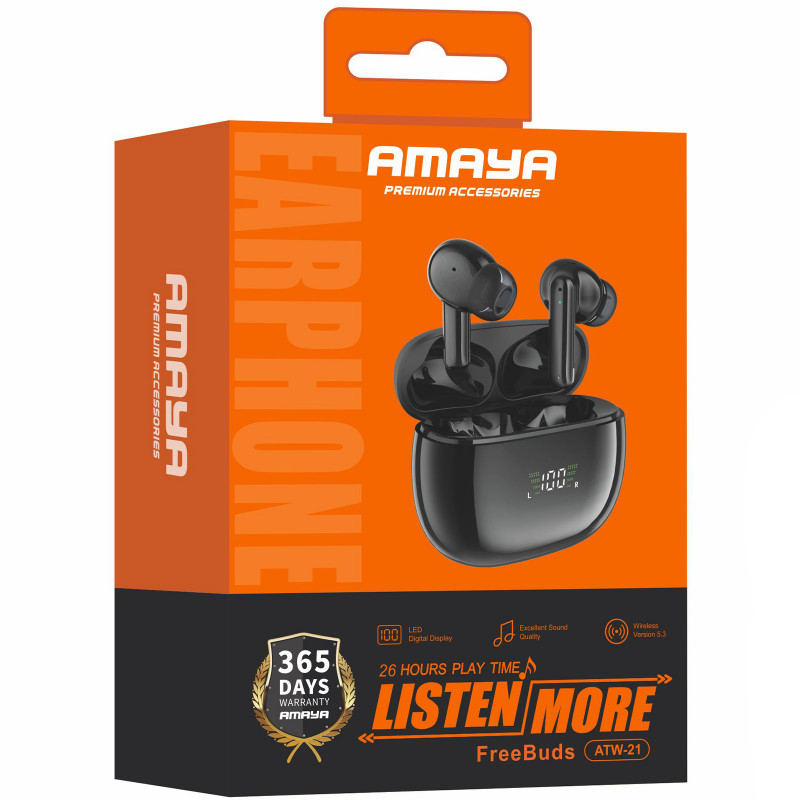 Фото Беспроводные TWS наушники Amaya ATW-21 (Black) на vchehle.ua