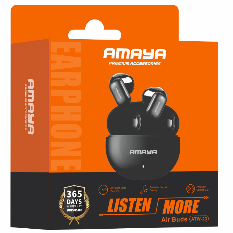 Фото Бездротові TWS навушники Amaya ATW-23 (Black) на vchehle.ua
