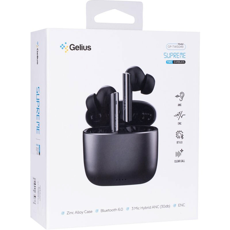 Замовити Бездротові TWS навушники Gelius Supreme GP-TWS049 ANC metal case (Grey) на vchehle.ua