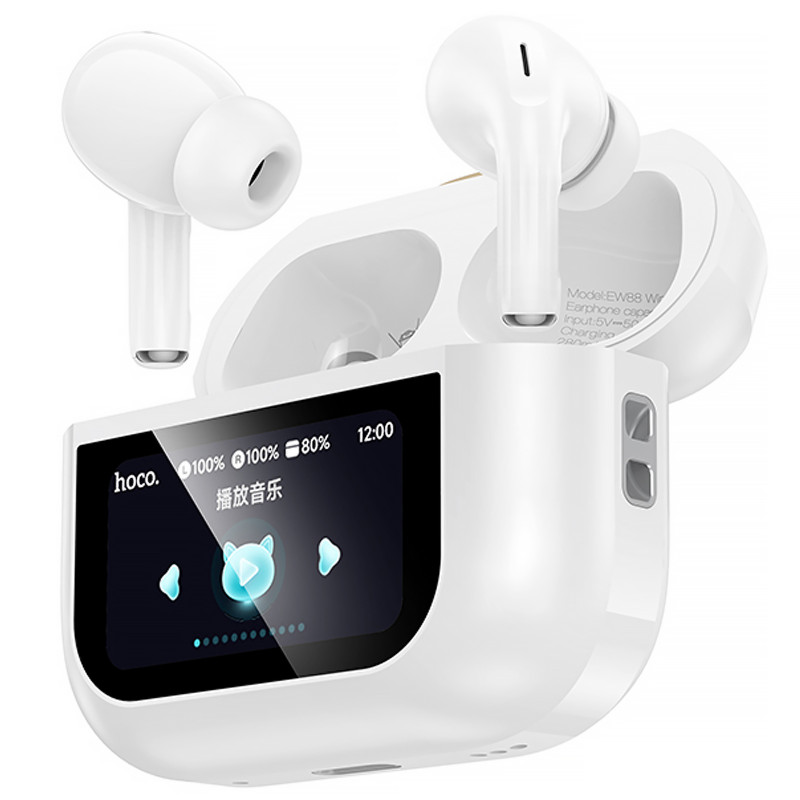Беспроводные TWS наушники Hoco EW88 Rampino with Touch Screen ANC (White) в магазине vchehle.ua