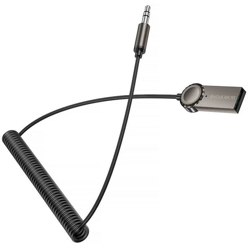 Фото Bluetooth аудио ресивер Borofone BC56 Peaceful (AUX 3.5mm+USB-A) (Metal gray) на vchehle.ua