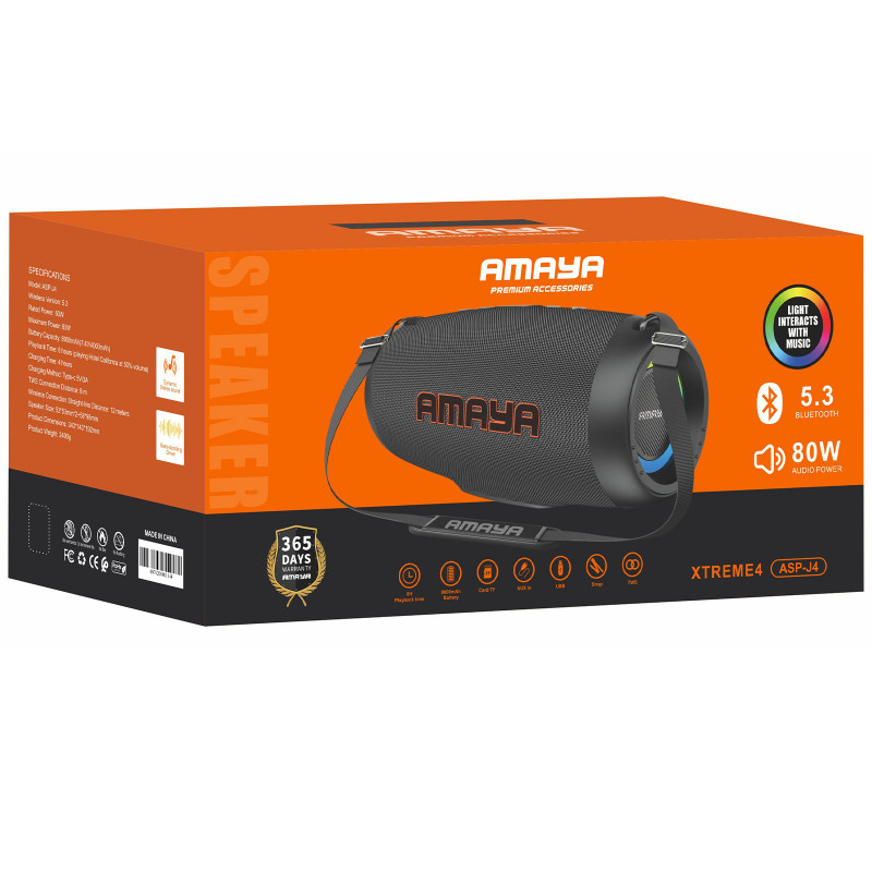 Фото Bluetooth Колонка Amaya J4 Xtreme 80W (Black) на vchehle.ua
