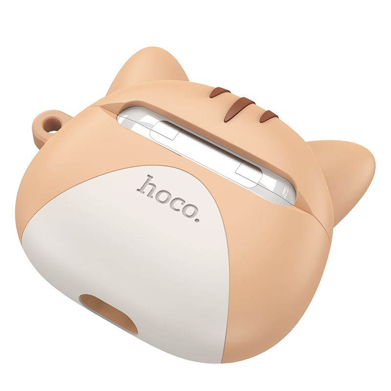 Фото Бездротові TWS навушники Hoco EW46 Cat Face Case (Khaki Cat) на vchehle.ua