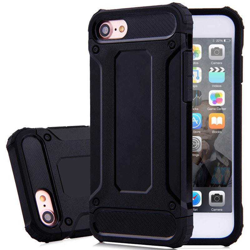 Бронированный противоударный TPU+PC чехол Immortal для Apple iPhone 7 / 8 / SE (2020) (4.7") (Черный)