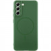 Чехол Silicone Cover Lakshmi Full Camera (AA) with Magnetic Fit для Samsung Galaxy S21 FE (Зеленый / Dark green)