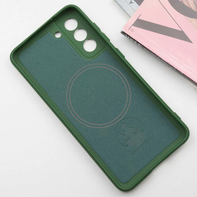 Фото Чехол Silicone Cover Lakshmi Full Camera (AA) with Magnetic Fit для Samsung Galaxy S21 FE (Зеленый / Dark green) в магазине vchehle.ua