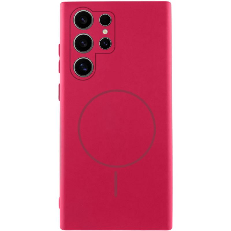 Чехол Silicone Cover Lakshmi Full Camera (AA) with Magnetic Fit для Samsung Galaxy S23 Ultra (Красный / Rose Red)