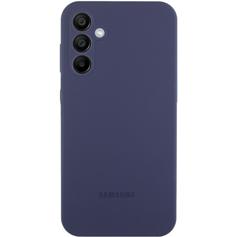 Чехол Silicone Cover Lakshmi Full Camera (AAA) with Logo для Samsung Galaxy S25 FE (Темно-синий / Midnight blue)