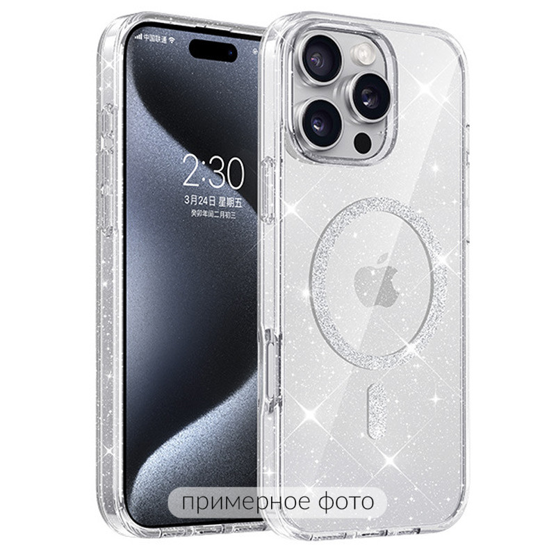 Чехол TPU Eclipse Sparkle Magnetic Fit для Apple iPhone 17 (6.3") (Clear)