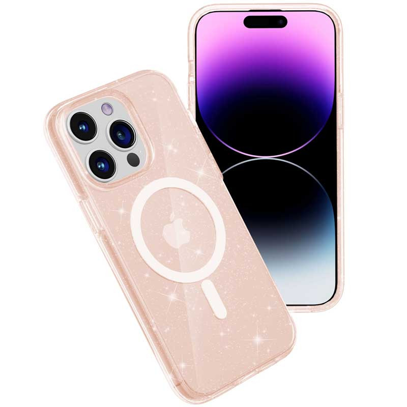 Фото Чехол TPU Galaxy Sparkle Magnetic Fit для Apple iPhone 14 Pro (6.1") (Gold+Glitter) в магазине vchehle.ua