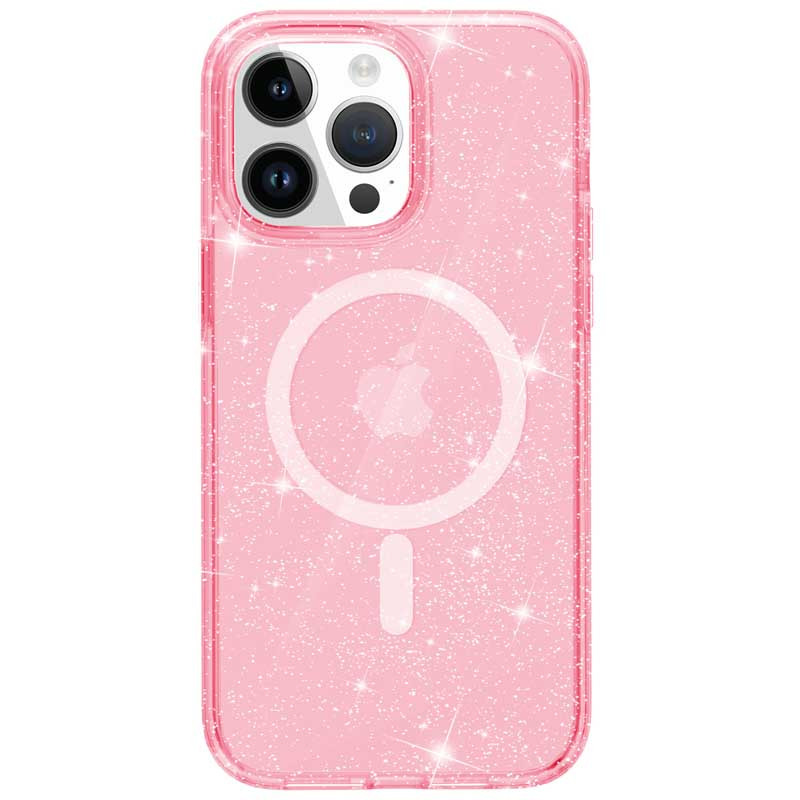 Чехол TPU Galaxy Sparkle Magnetic Fit для Apple iPhone 14 Pro Max (6.7") (Pink+Glitter) в магазине vchehle.ua