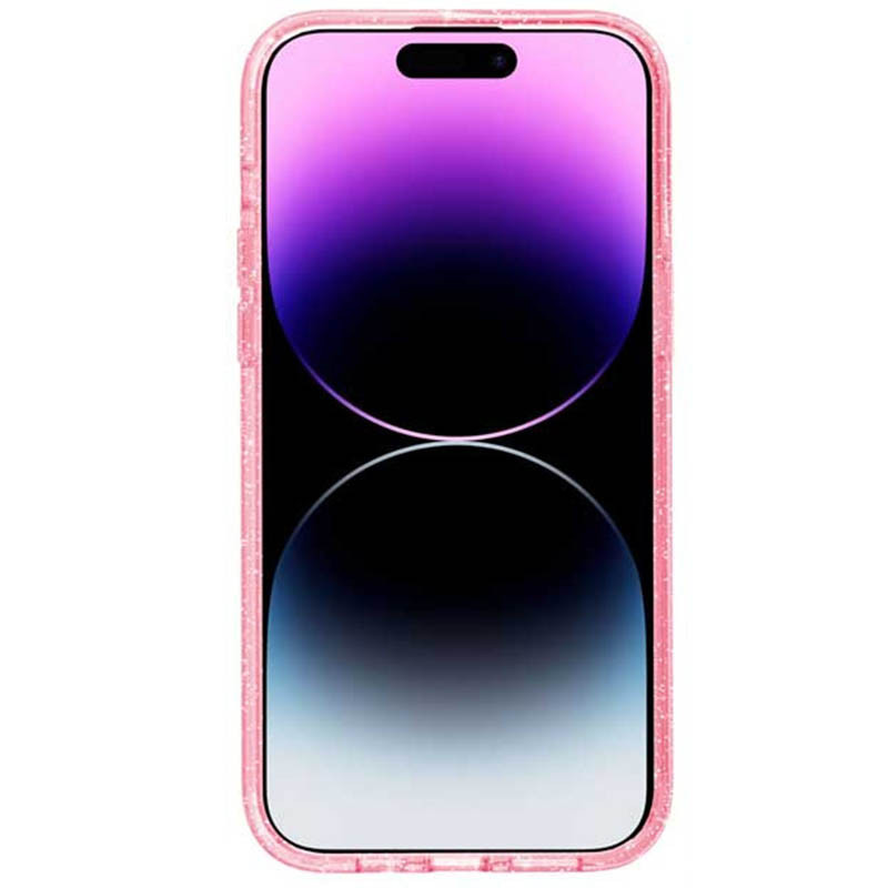 Фото Чехол TPU Galaxy Sparkle Magnetic Fit для Apple iPhone 16 (6.1") (Pink+Glitter) на vchehle.ua