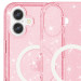 Фото Чехол TPU Galaxy Sparkle Magnetic Fit для Apple iPhone 16 (6.1") (Pink+Glitter) в магазине vchehle.ua
