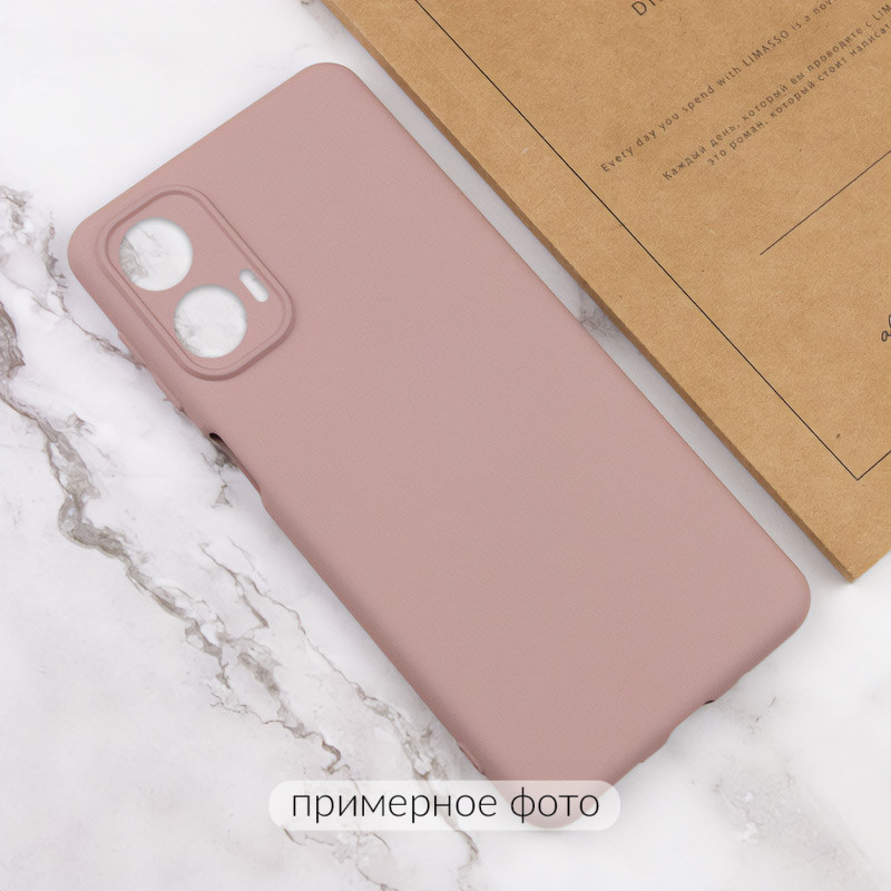 Чохол TPU GETMAN Liquid Silk Full Camera на Motorola Moto G24 (Рожевий / Pink Sand) в магазині vchehle.ua