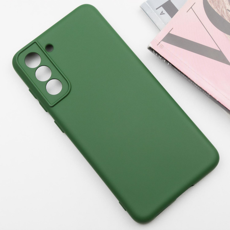 Фото Чохол TPU GETMAN Liquid Silk Full Camera на Samsung Galaxy S22+ (Зелений / Dark green) на vchehle.ua