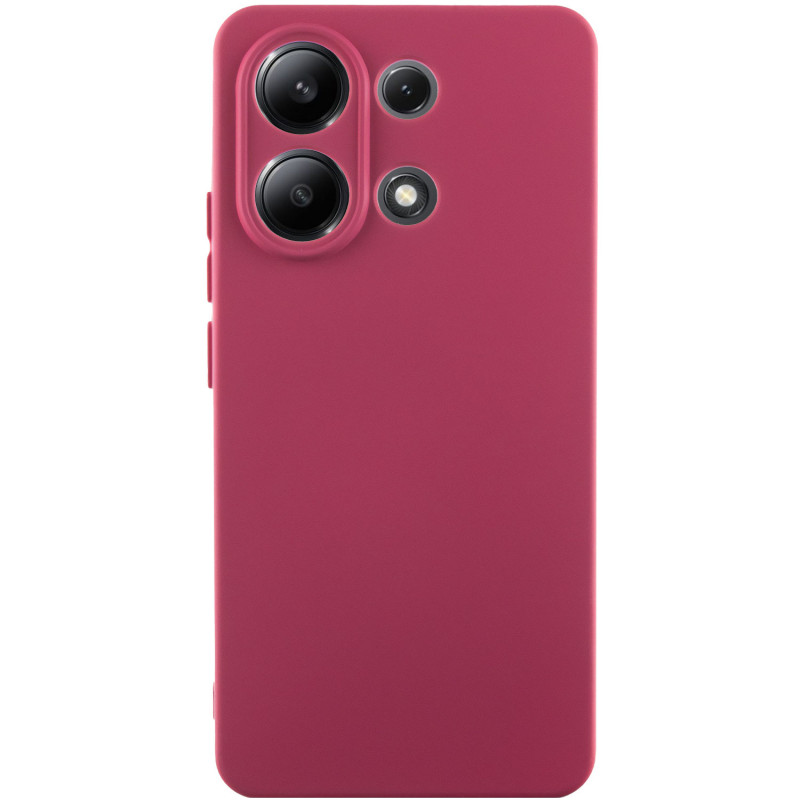 Чехол TPU GETMAN Liquid Silk Full Camera для Xiaomi Redmi Note 13 4G (Бордовый / Marsala)