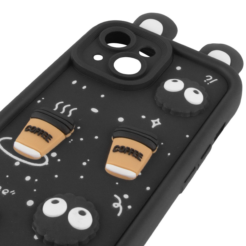 Чехол TPU Toys Case with Ears для Apple iPhone 15 (6.1") (Black) в магазине vchehle.ua
