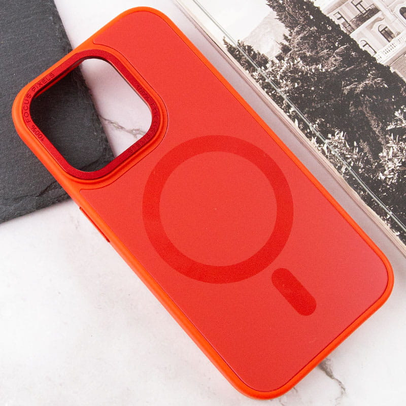 Купить Чехол TPU+Glass Sapphire Midnight Open Camera with Magnetic Safe для Apple iPhone 15 Pro (6.1") (Красный / Red) на vchehle.ua
