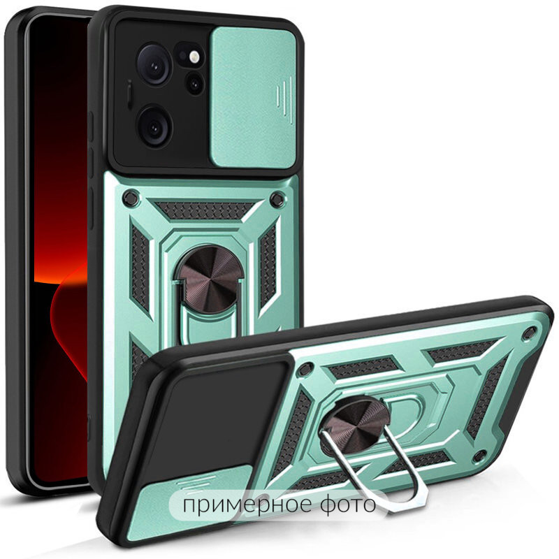Ударопрочный чехол Ummi Camshield Serge Ring для Xiaomi Poco F6 Pro (Зеленый / Green)