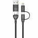 Дата кабель Amaya ACD-X28 4in1 Type-C to USB/Type-C to Lightning 60W (1m) (Black)