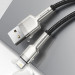 Фото Дата кабель Baseus Cafule Metal USB to Lightning 2.4A (2m) (CALJK-B0) (Black) на vchehle.ua