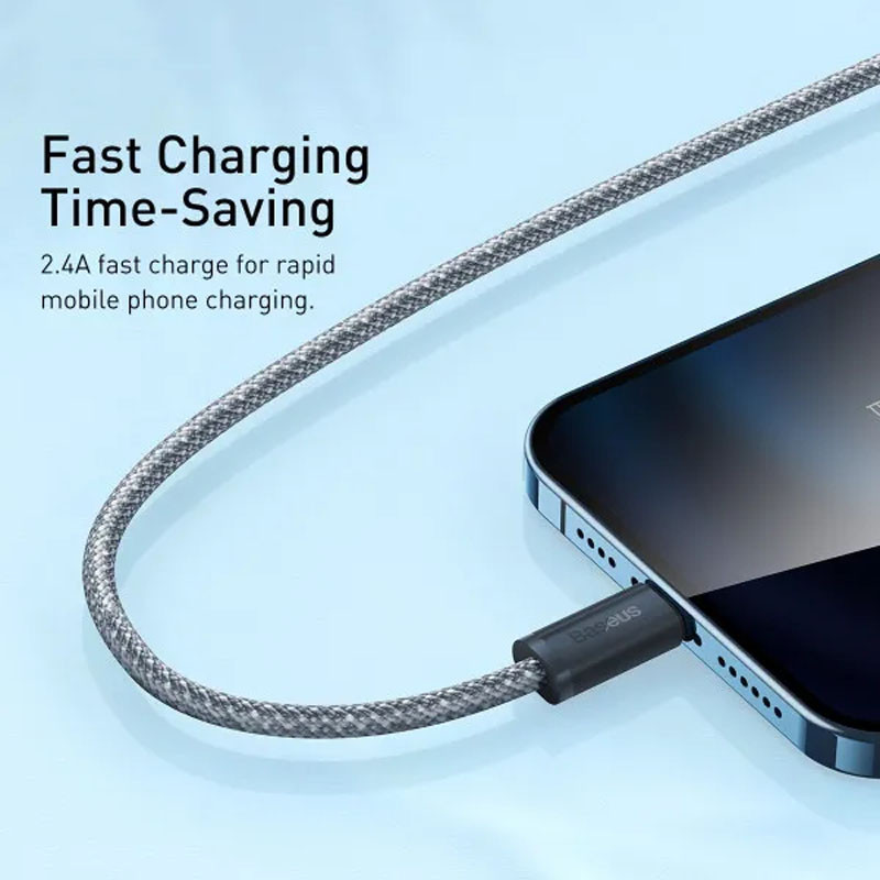 Фото Дата кабель Baseus Dynamic Series USB to Lightning 2.4A (1m) (CALD000402) (Slate Gray) на vchehle.ua