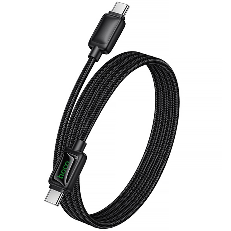 Замовити Дата кабель Hoco U146 Mundo Type-C to Type-C 60W (1.2m) (Black) на vchehle.ua