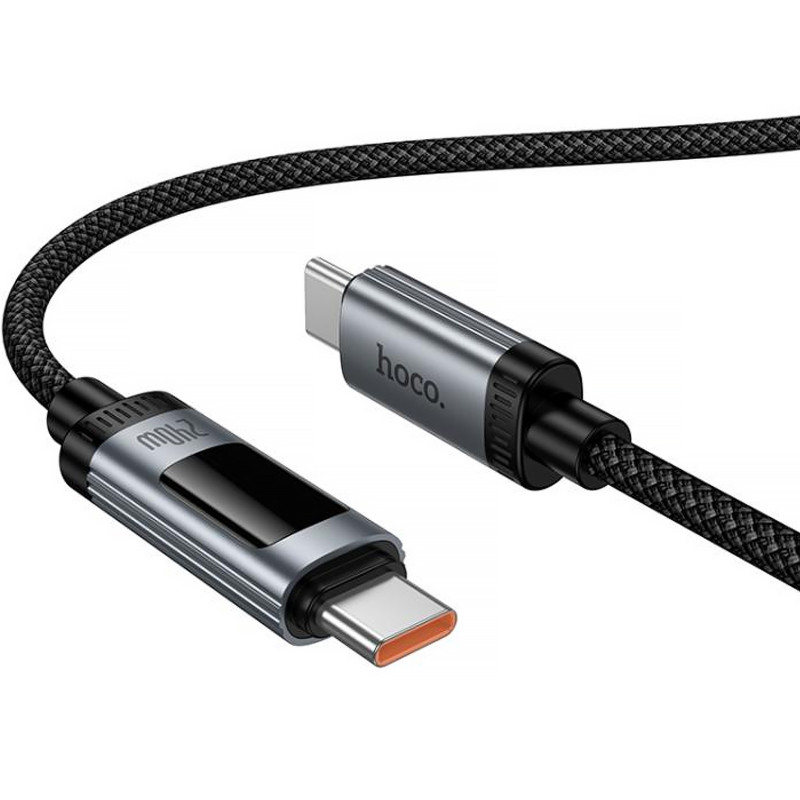 Фото Дата кабель Hoco U148 Lord with display Type-C to Type-C 240W (1.2m) (Black) в магазине vchehle.ua