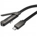 Дата кабель Hoco U150 Exquisite side plug and stand Type-C to Type-C 60W (1.2m) (Black) в магазине vchehle.ua