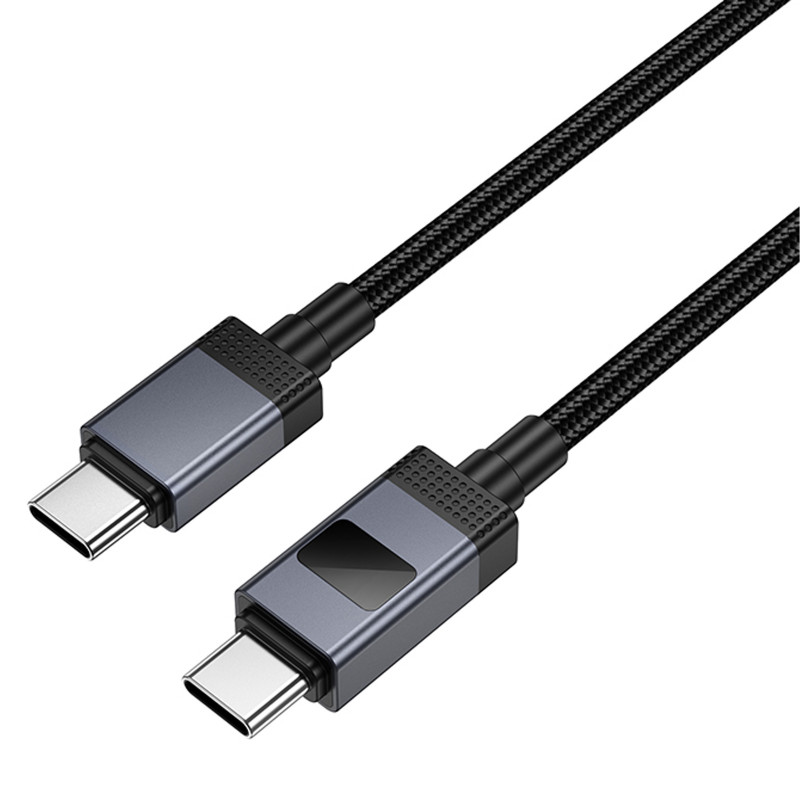 Замовити Дата кабель Hoco X118 Generic with display Type-C to Type-C 60W (1m) (Black) на vchehle.ua