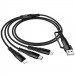Заказать Дата кабель Hoco X123 Victory 6in1 USB/Type-C to Lightning/Type-C/MicroUSB 3A (1m) (Black) на vchehle.ua