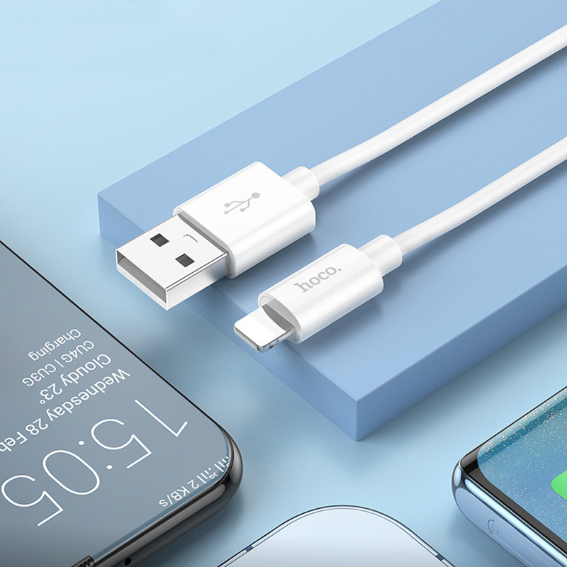 Замовити Дата кабель Hoco X87 Magic silicone USB to Lightning (1m) (White) на vchehle.ua