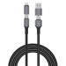Дата кабель WIWU C085 Raptor Pro 4in1 Type-C to USB/Type-C to Lightning 240W (1.2m)