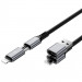 Фото Дата кабель WIWU C085 Raptor Pro 4in1 Type-C to USB/Type-C to Lightning 240W (1.2m) (Black) на vchehle.ua