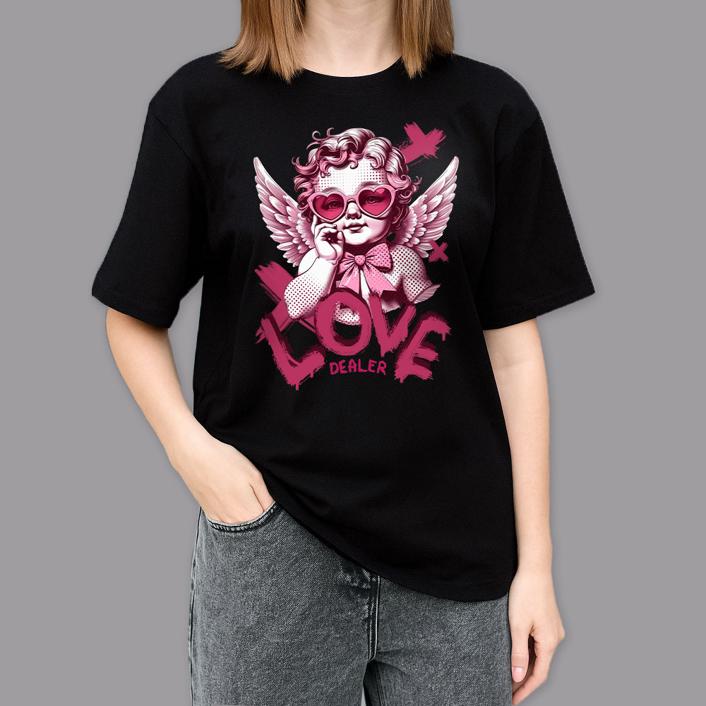 Фото Футболка черная Love angel в магазине vchehle.ua