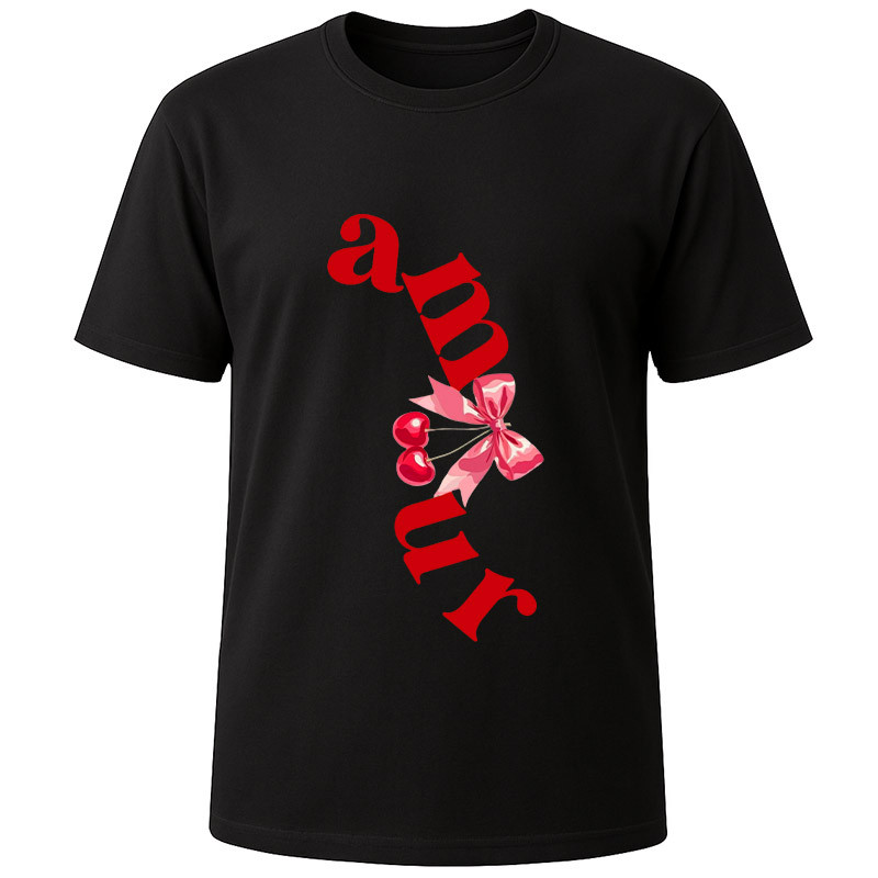 Футболка черная Amour cherry (XXL)