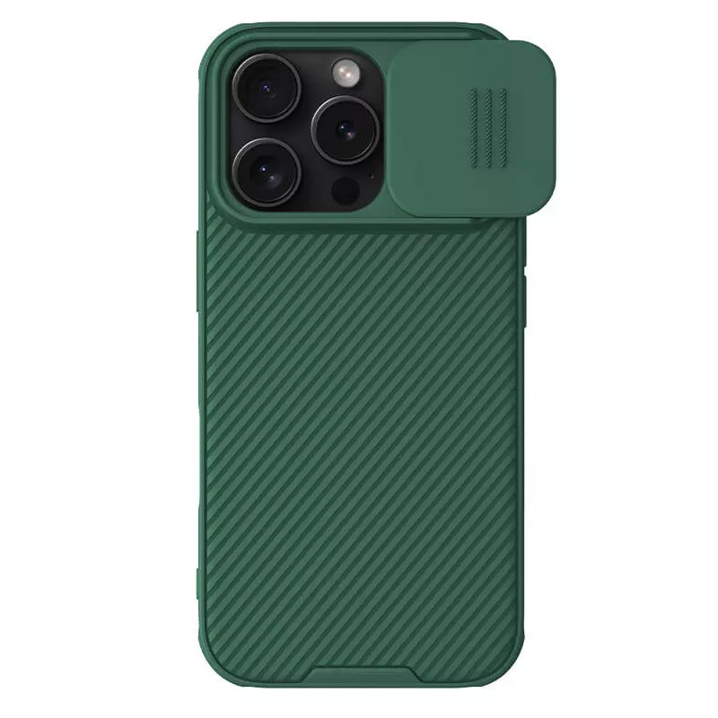 Карбоновая накладка Nillkin CamShield Pro Magnetic для Apple iPhone 16 Pro Max (6.9") (Deep Green)