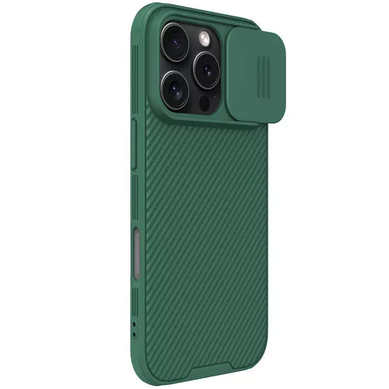 Фото Карбоновая накладка Nillkin CamShield Pro Magnetic для Apple iPhone 16 Pro Max (6.9") (Deep Green) в магазине vchehle.ua