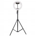Фото Кольцевая светодиодная LED лампа Arc Ring 8" + tripod 2.1m (Black) на vchehle.ua