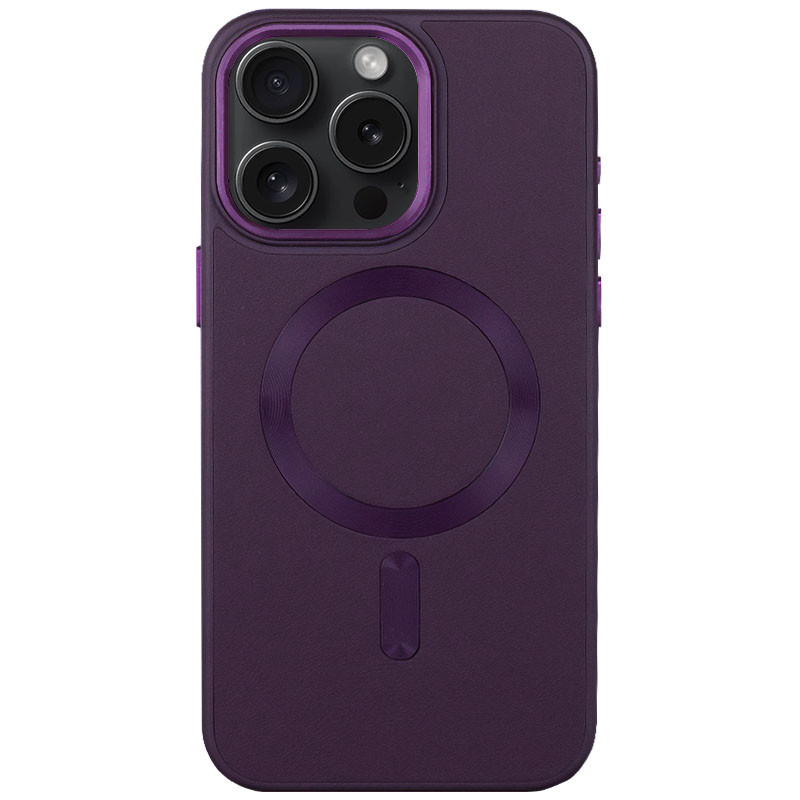 Шкіряний чохол Bonbon Leather Metal Style with Magnetic Safe на Apple iPhone 12 Pro Max (6.7") (Фіолетовий / Dark Purple)