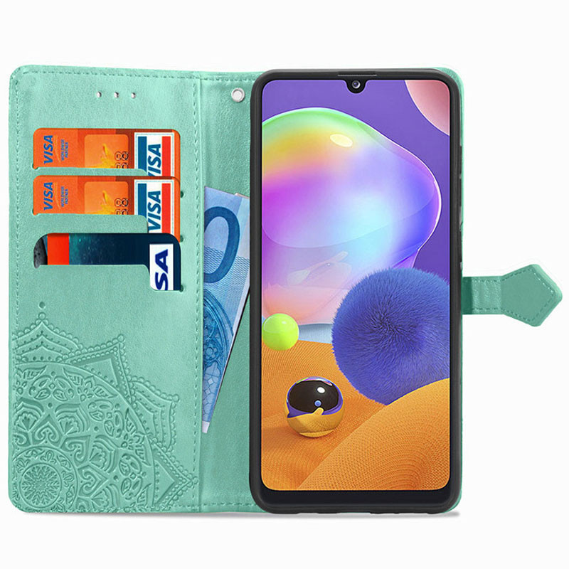 Фото Шкіряний чохол-книжка Art Case з візитницею на Samsung Galaxy S25+ (Бірюзовий) в маназині vchehle.ua