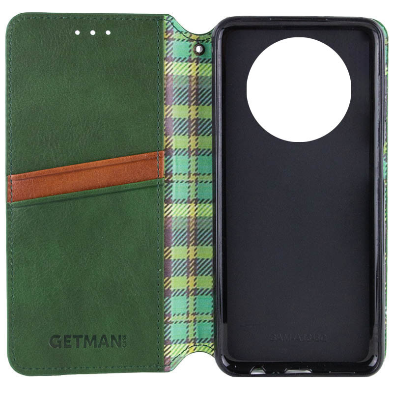 Фото Шкіряний чохол-книжка GETMAN Cubic (PU) на Xiaomi Redmi 14C / Poco C75 (Зелений) в маназині vchehle.ua