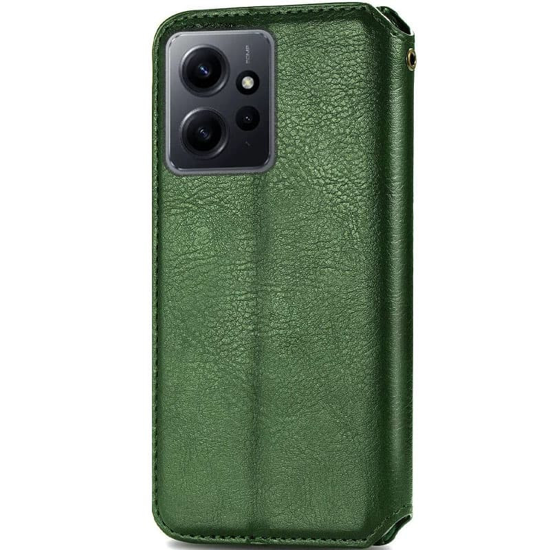 Фото Кожаный чехол-книжка GETMAN Cubic (PU) для Xiaomi Redmi Note 12 4G (Зеленый) в магазине vchehle.ua