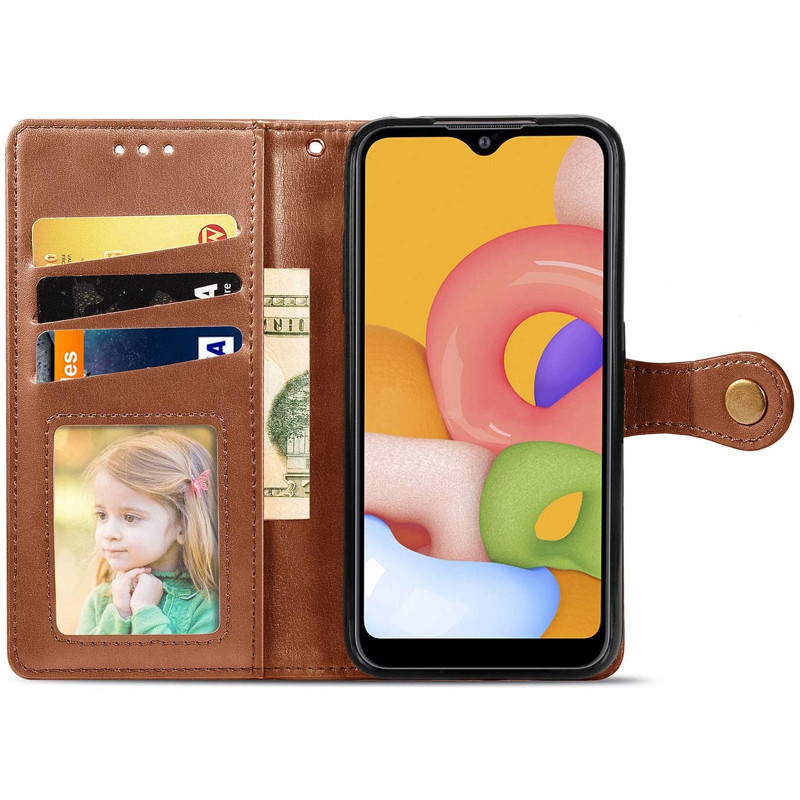 Фото Кожаный чехол-книжка GETMAN Gallant (PU) для Xiaomi Redmi Note 14 5G (Коричневый) в магазине vchehle.ua