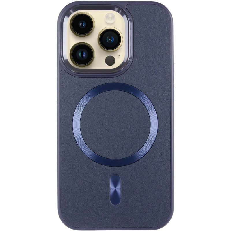 Фото Кожаный чехол SnapCase with Magnetic Safe для Apple iPhone 12 Pro / 12 (6.1") (Dark Blue) на vchehle.ua
