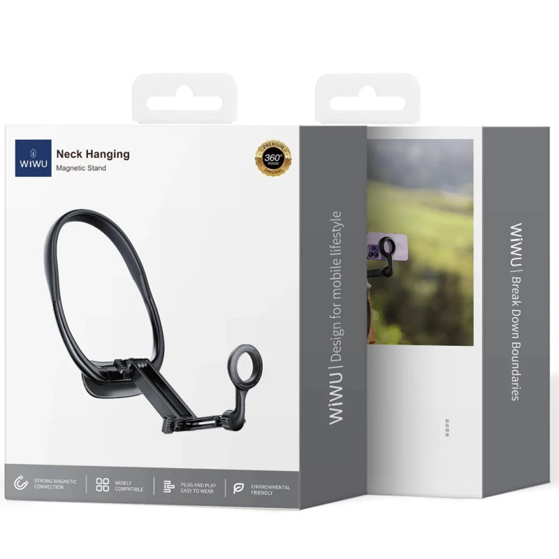 Магнитный держатель для телефона WIWU Wi-CH320 на шею (Black) в магазине vchehle.ua
