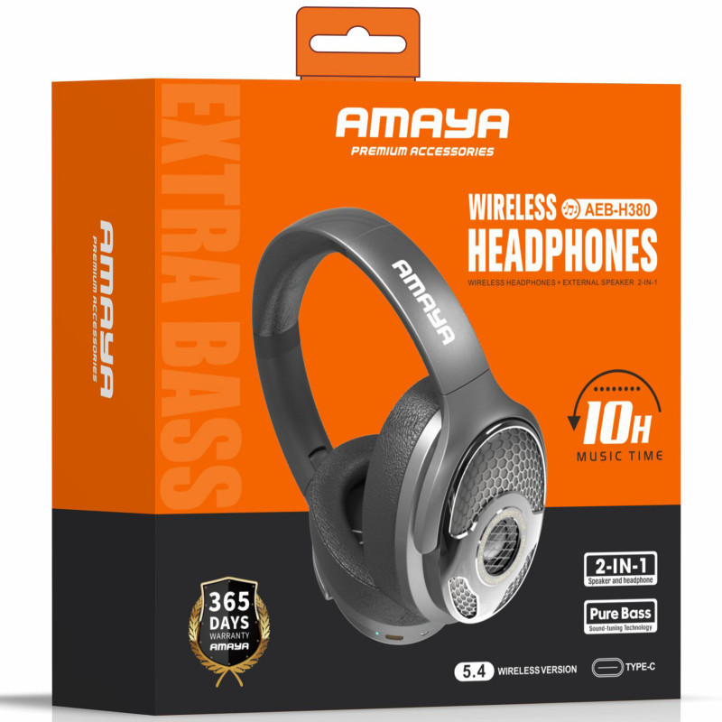 Фото Накладные беспроводные наушники Amaya H380 (Black) на vchehle.ua