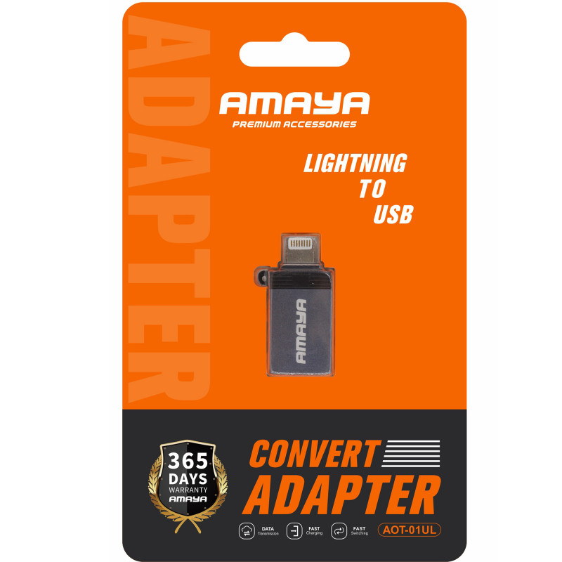 Фото Переходник Amaya 01UL Lightning Male to USB Female USB3.0 (Grey) на vchehle.ua